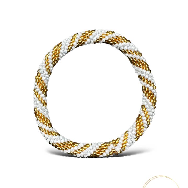 Nepali Gold and White Bracelet for wholesale by Maison Yvelise