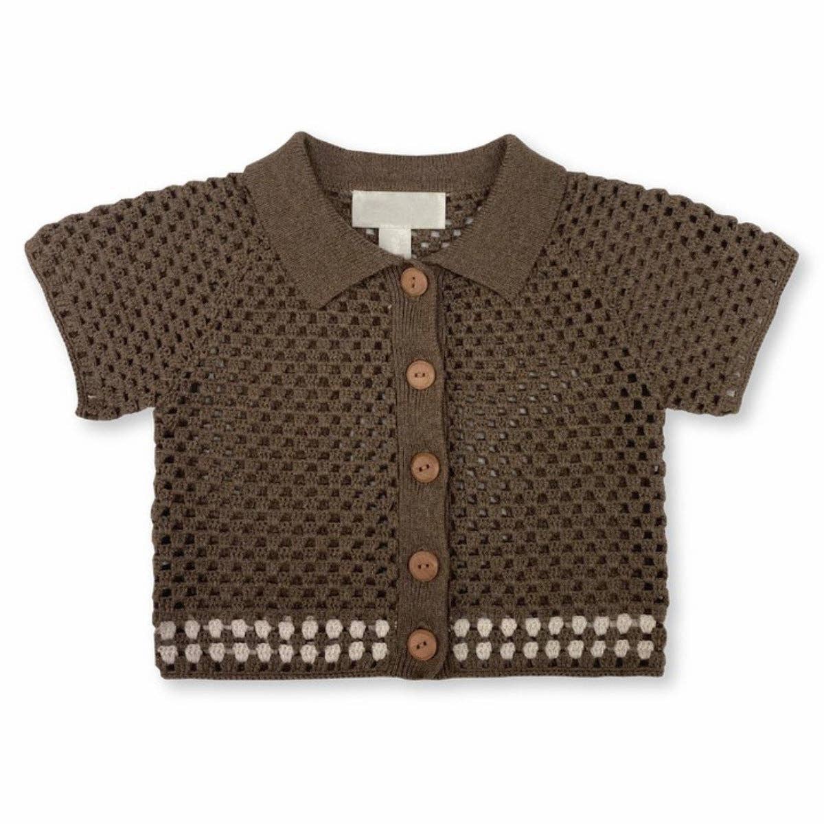 MyKids-USA® – wholesale Top & shorts set – Baby – Summer Baby Kids Casual Simple Hollow Out Short Sleeves Top with Shorts Knitted Clothing Set3