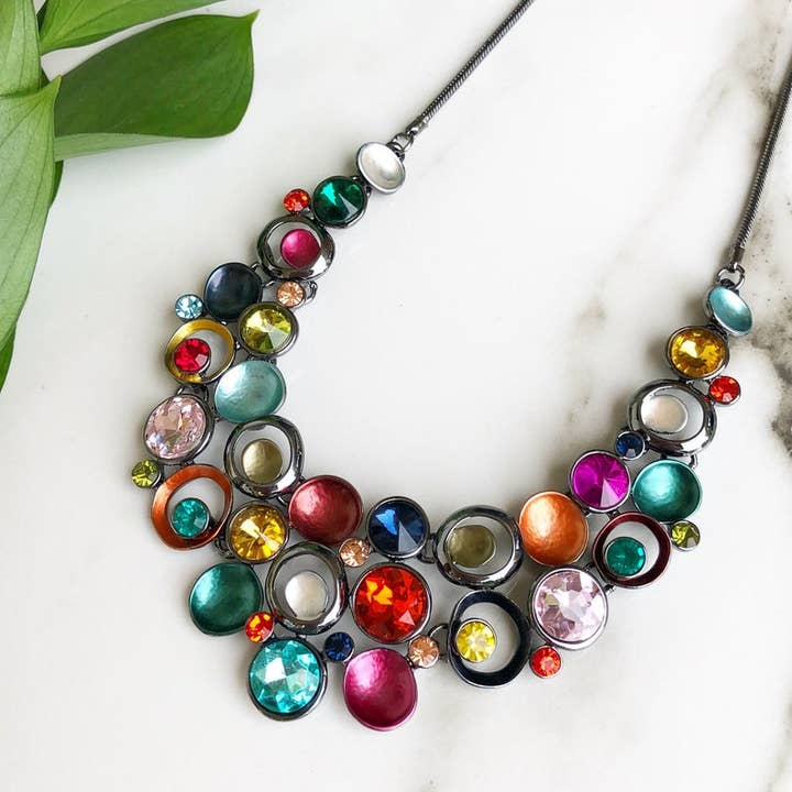 Love Bird Fashion Accessories - Wholesale Pendant/Charm Necklace - Multicolour Crystal Necklace
