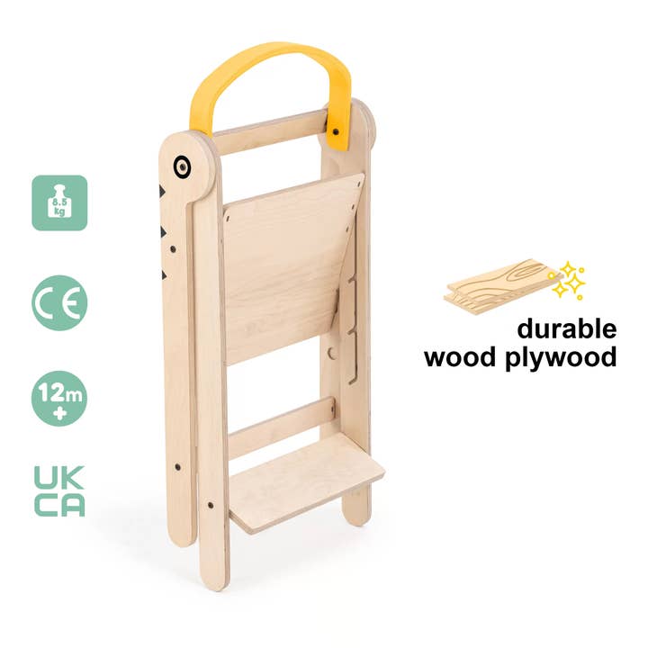 Noone – Engroshandel Højstol - Baby – Foldbar læringstårn i træ til småbørn – Montessori trin