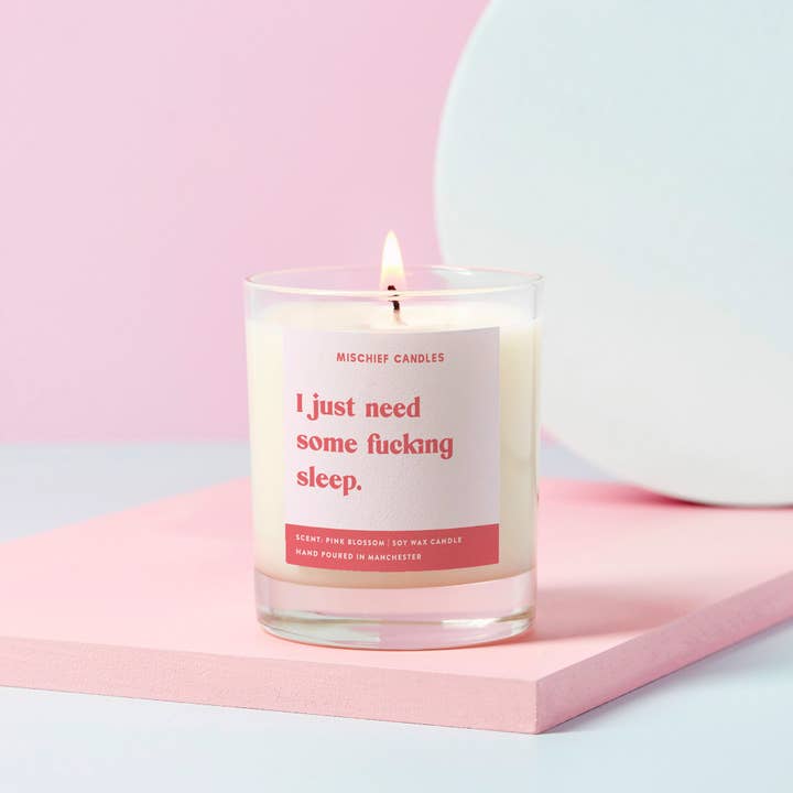 Mischief Candles - Wholesale Jar/Filled Candle - Funny New Mum Gift Need Some Sleep Funny Candle
