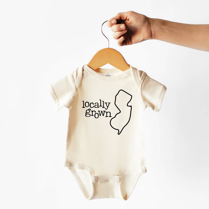 New Jersey | 100% Cotton Baby Bodysuit or Tee for wholesale by Wildflowers + Cotton