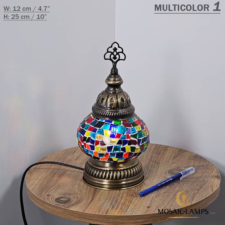 Mosaic Lamps – wholesale Accent/desk lamp – Small Turkish Mosaic Table Lamp, Medium Globe Tiny Desk Ligh26