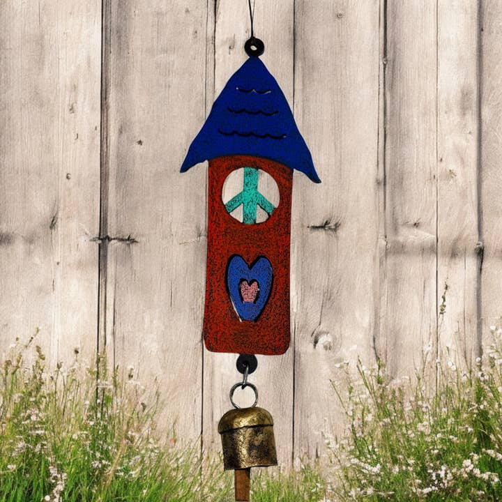 Carillon éolien nichoir signe de paix éco-responsable durable pour la vente par Whimsies