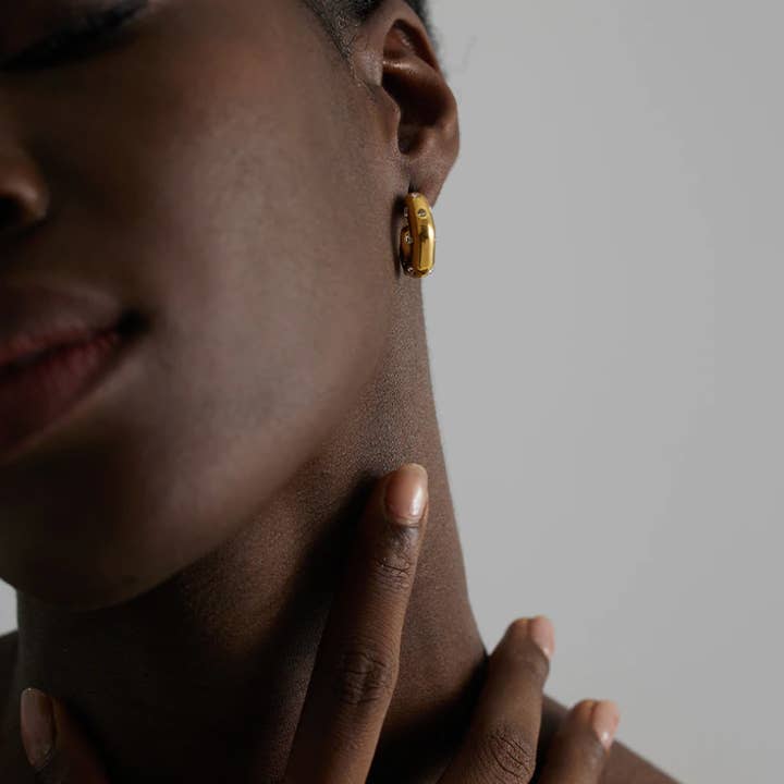 MeloMelo - Wholesale Hoop Earrings - Freya - Starburst Thick Nugget Creoles2