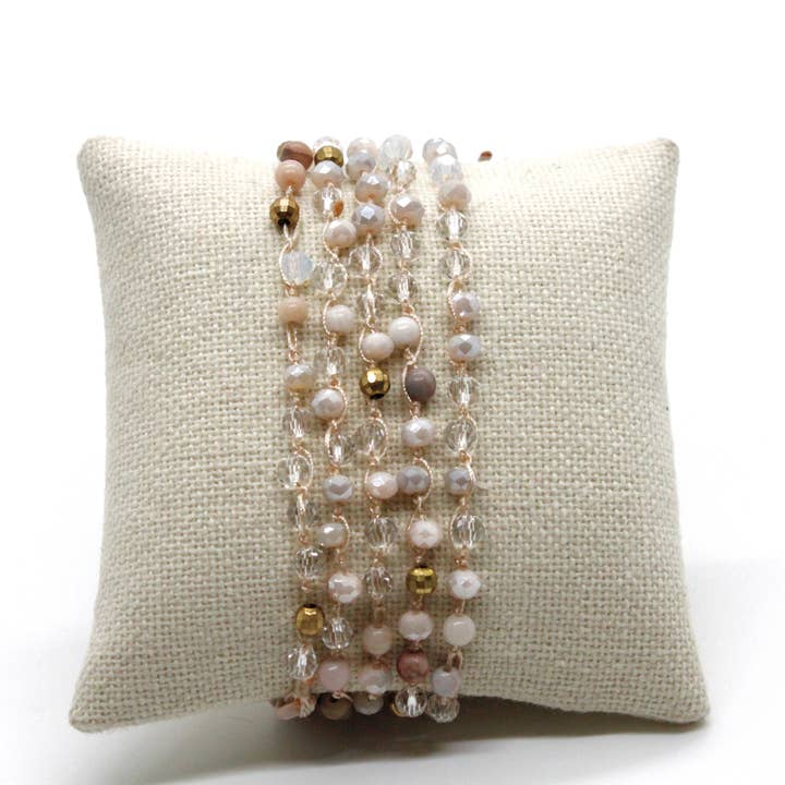 LIZOU – Großhandel Perlenarmband – Handgeknüpftes konvertierbares Häkelarmband oder Halskette0