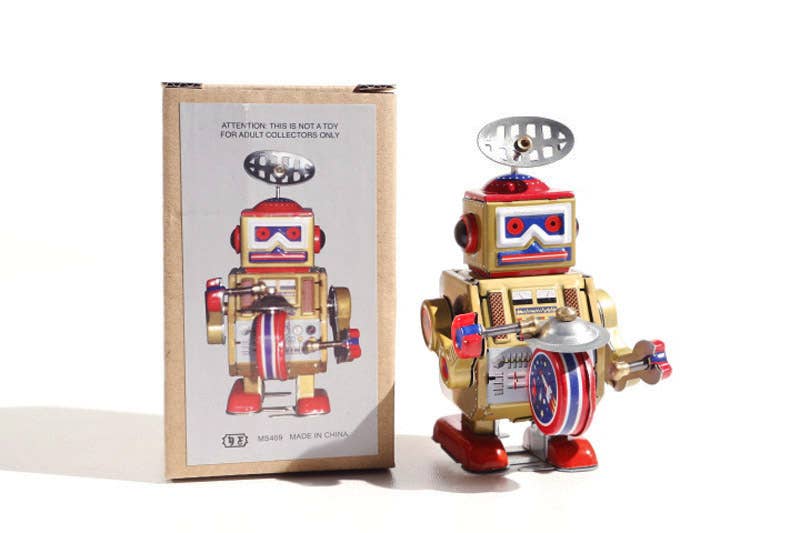 die Blechfabrik e.K. – wholesale Uppdragbar leksak - Barn – Robot Big Band, 10 cm, tillverkad i Kina1