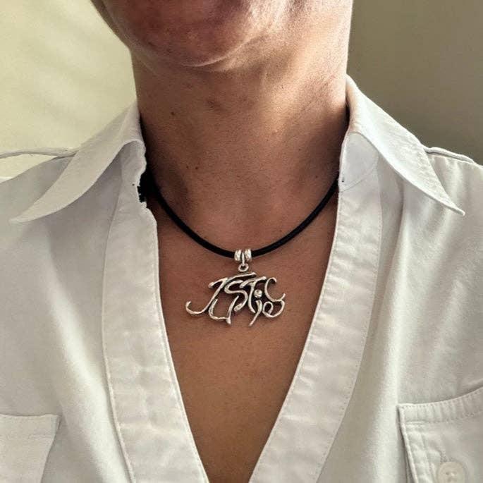 Bright Justice - Sterling Silver with Leather Necklace for wholesale on Faire1