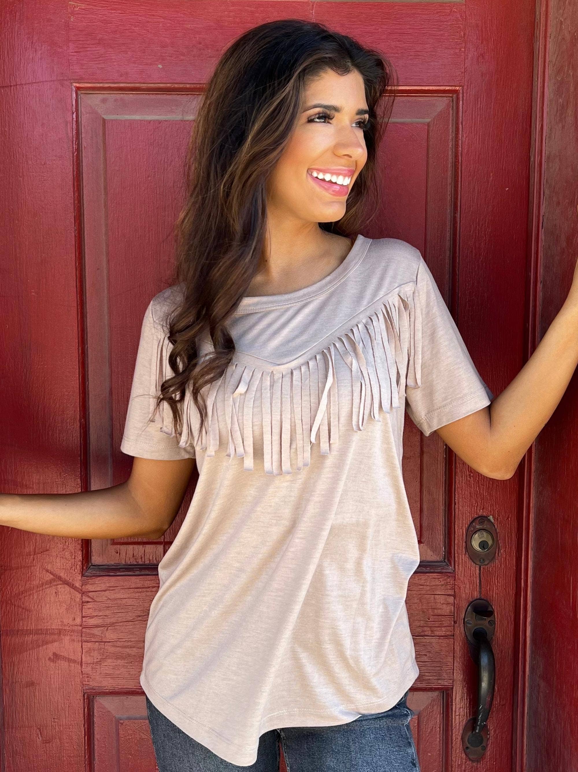 The Right Amount of Western Tee, Brown for wholesale on Faire0