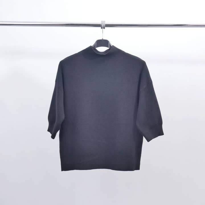 Cecile Wang - Wholesale Knit Sweater - Women's - 3/4 sleeve high neck sweater ZMP12726