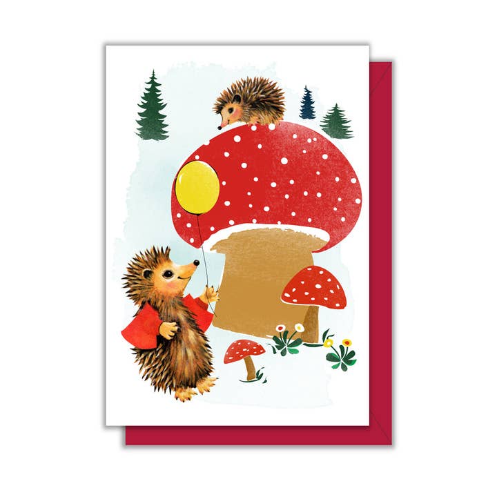 Hedgehogs Birthday Enclosure Card for wholesale by Driscoll Design