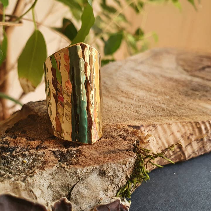 Kaali Boutique - Wholesale Band/Stacked Ring - Hammered Boho Brass Ring / Bohemian / Ethnic / Psy / Rustic / Tribal / Gypsy / Festival / Healing / Festival1