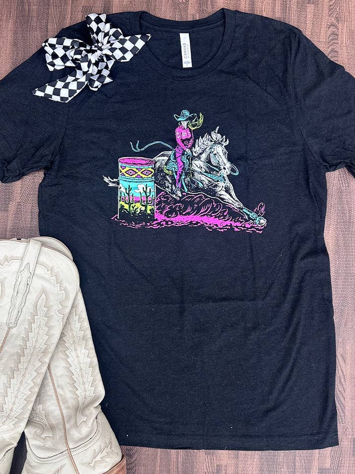 Sterling Kreek - Wholesale Screen Printed T-Shirt - Women's - Smooth is Fast Neon Solid Black0