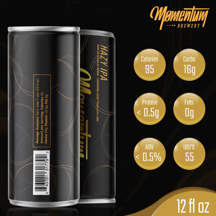 ProofNoMore - Wholesale Non-Alcoholic Beer - Momentum Brewery - Hazy IPA Non-Alcoholic Craft Beer - 12oz4