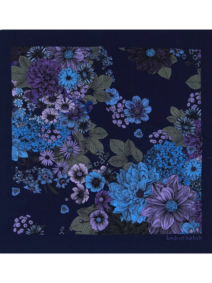 HUDSON MARCO BLOMMIG MERINOFICKA - NAVY för wholesale av Lords Of Harlech Accessories