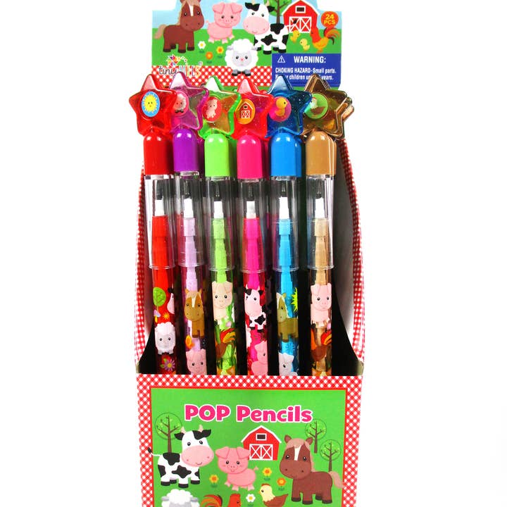 24 lápices multipunto de animales de granja para venta al por mayor de Tiny Mills