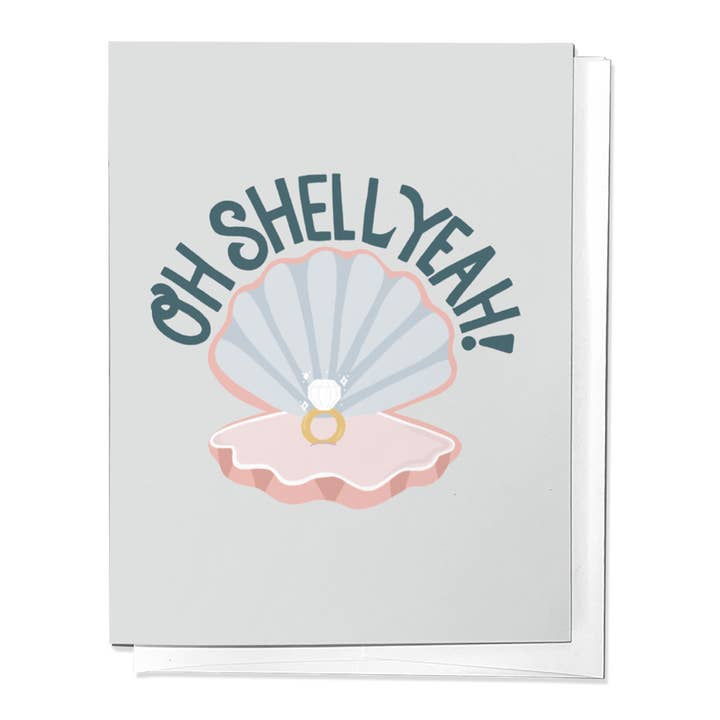 Oh Shell Yeah Nautical Wedding, biglietto di auguri di congratulazioni per la vendita all'ingrosso da parte di Parcel Island
