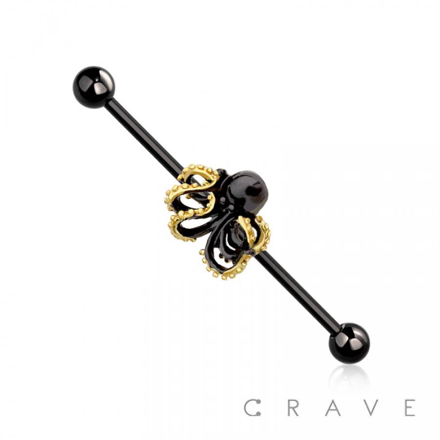 CRAVE - Wholesale Jewelry - Men's - KRAKEN 316L SURGICAL STEEL INDUSTRIAL BARBELL0