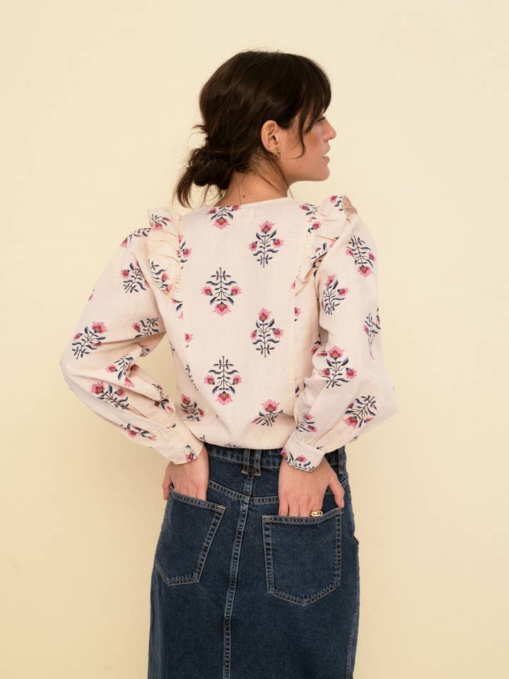 Sonmer Shop USA – Engroshandel Skjorte - Dame – Sarah bluse sand1