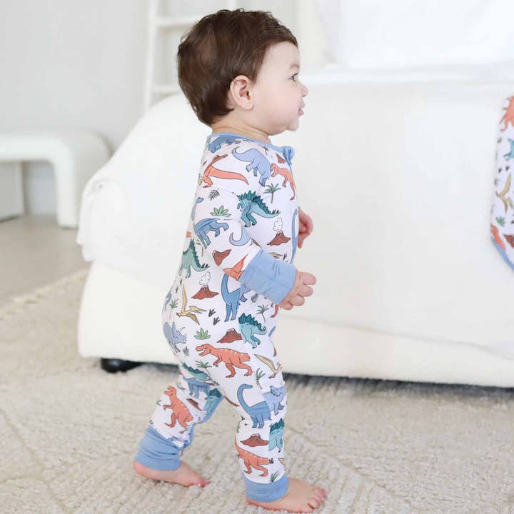 Nestlingo - Wholesale Jumpsuit - Baby - Dino Dude Convertible Zip Romper