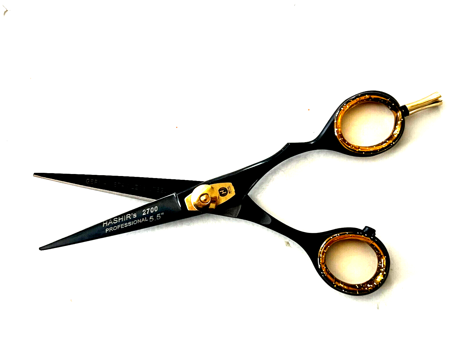 HASHIR PRODUCTS – wholesale Frisörsax – Professionella tyska grooming saxar i rostfritt stål 14 cm, svart design3
