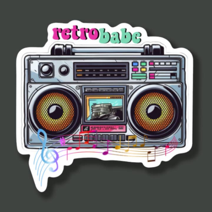 Autocollant unique pour tourne-disque 80's Nostalgia pour la vente par Khloe George Designs