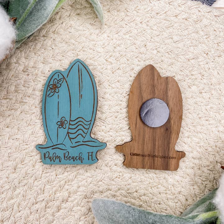 The Cottonseed Marketplace - Wholesale Magnet - Surfboard Wooden Magnet5
