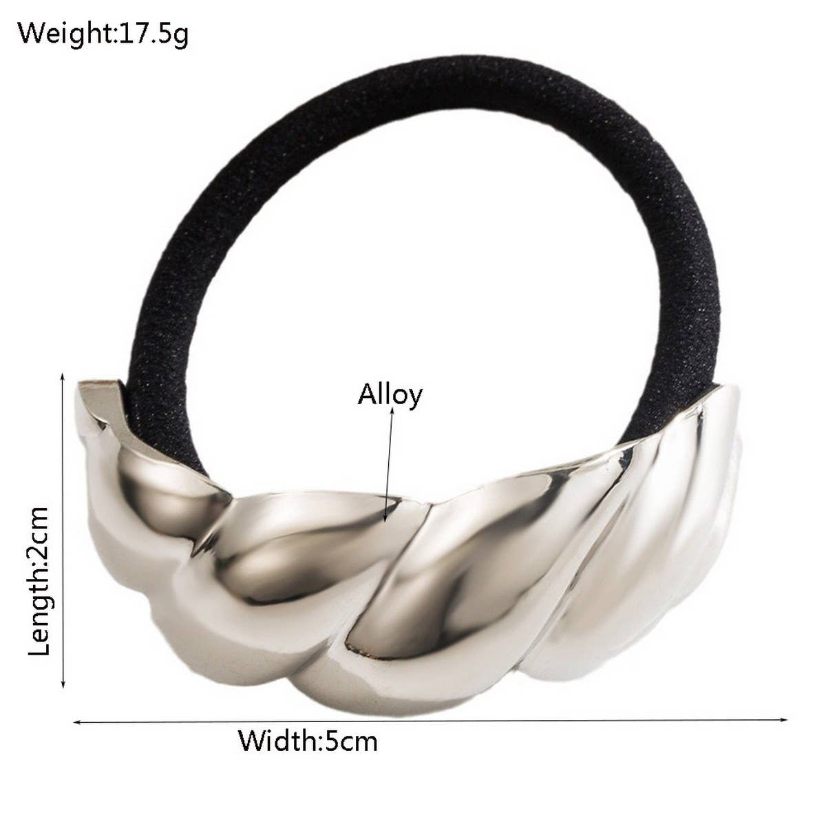 ACCITY - Wholesale Hair Tie - Minimalist Metal Geometric Elastic Hair Tie_CWAHA61881