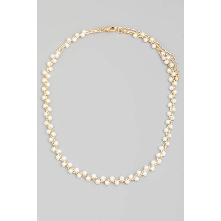 G Braided Pearl Chain Necklace for wholesale on Faire2