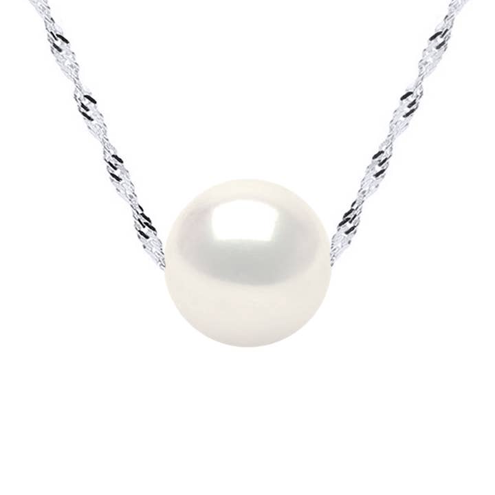 Halskette aus echten Wasserzuchtperlen — Weißgold für den Großhandel von Mitzuko