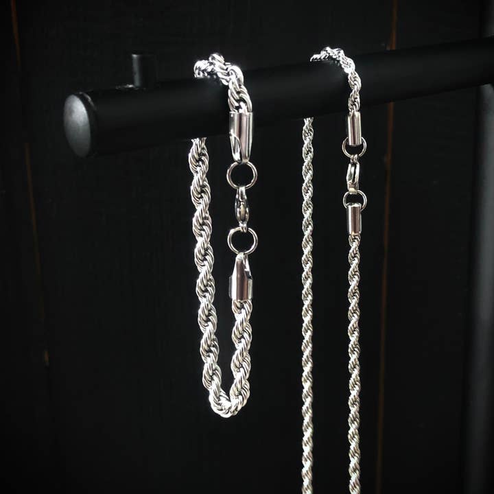 "ROPE" Chain + Bracelet Medium ZILVER voor wholesale door Brave Amsterdam