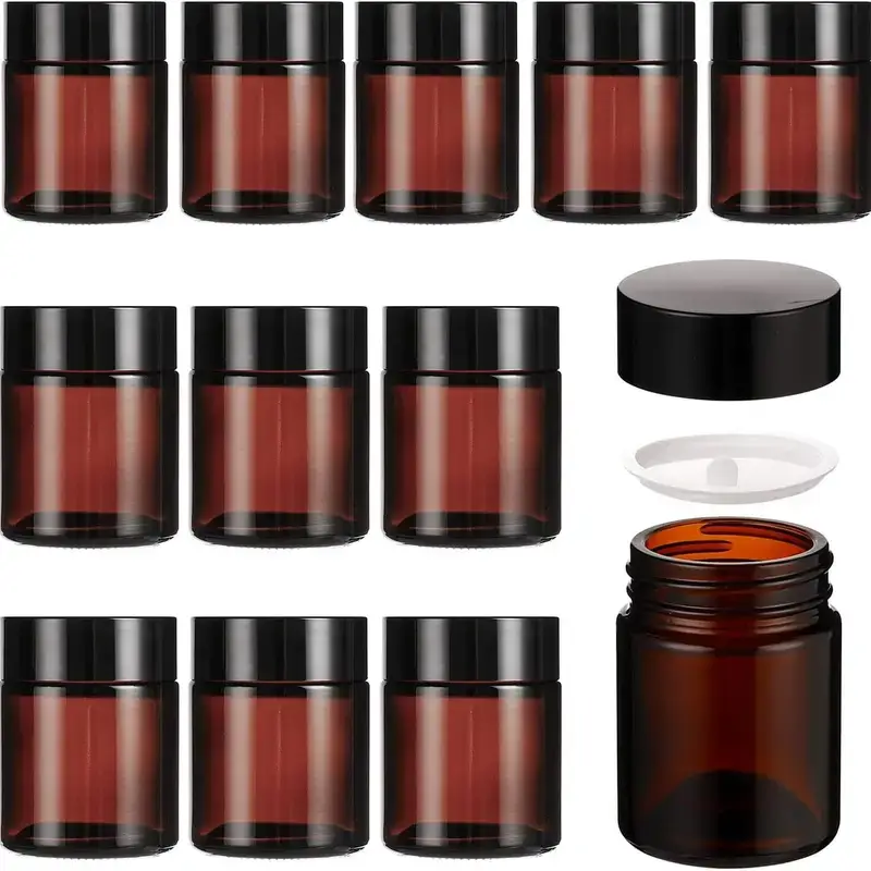 Jara Trading - Vente Pots - Pots en verre ambré pour cosmétiques, rangement, voyage, beauté4