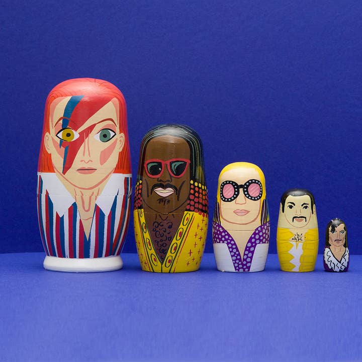 Larney + Babs - Wholesale Doll - Kids - 70s Men of Pop Wooden Nesting Doll Sets