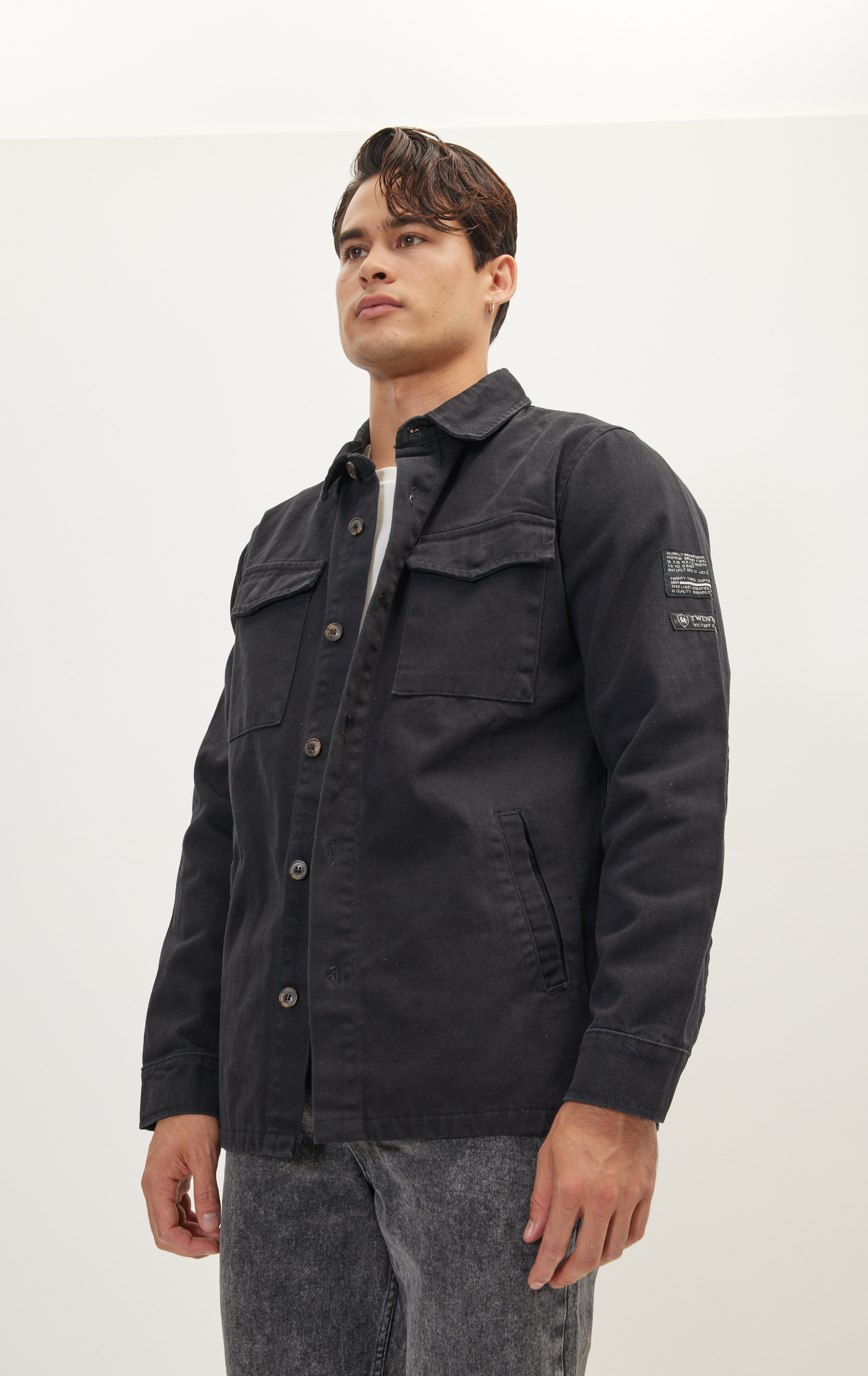 Utilitarian Shirt Jacket - Black for wholesale on Faire0