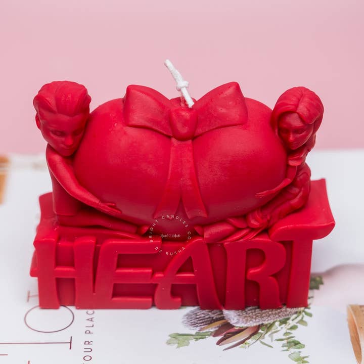 Handmade Heart Candle for wholesale by Bright Candles Co.