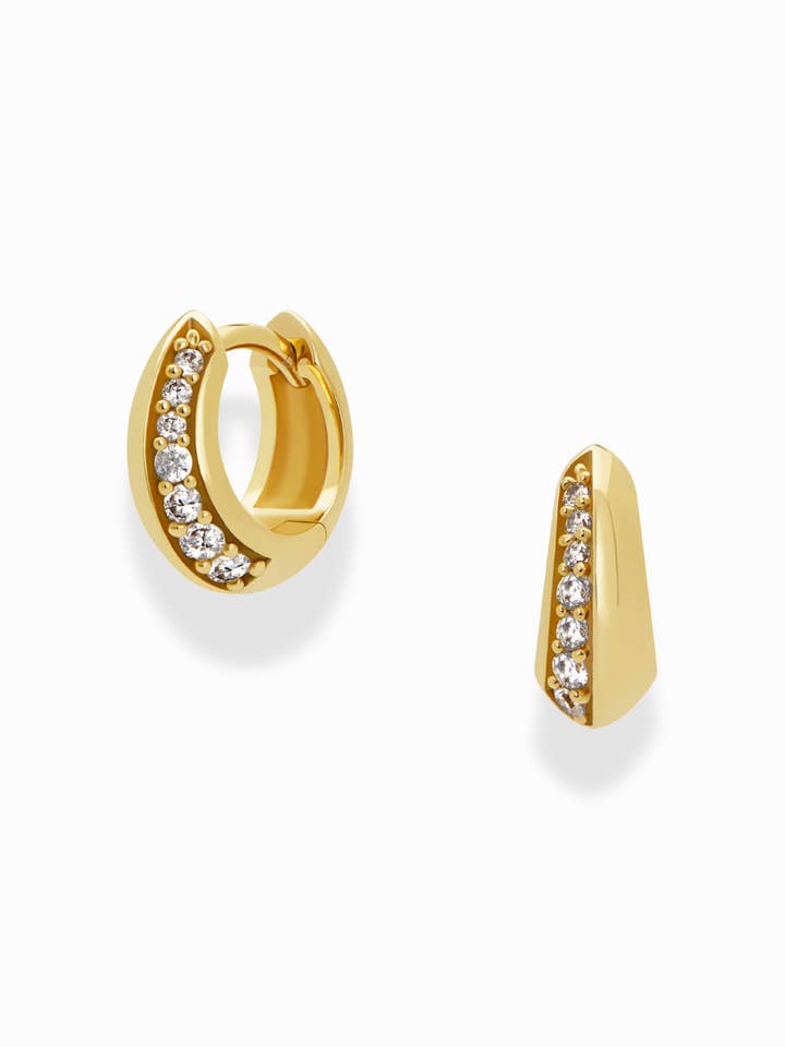 Petite Corey Pave Hoops for wholesale by Mod + Jo