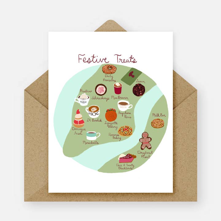 Festive Treats NYC Card for wholesale by London Block by Block