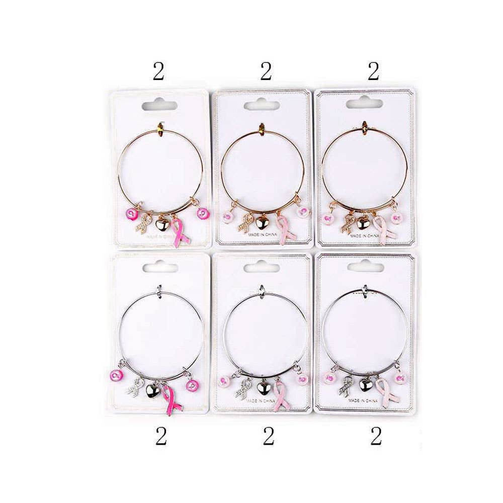 Sensibling Corp. - Vente Bracelets à breloques/pendentifs - 12PCS - Bracelets à breloques cœur ruban rose3
