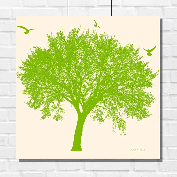 Tea Towel - Flour Sack | Tree - Natural Green for wholesale by FAVORSTREET