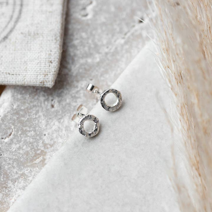 Silver Molten Studs for wholesale by Anna Calvert Jewellery