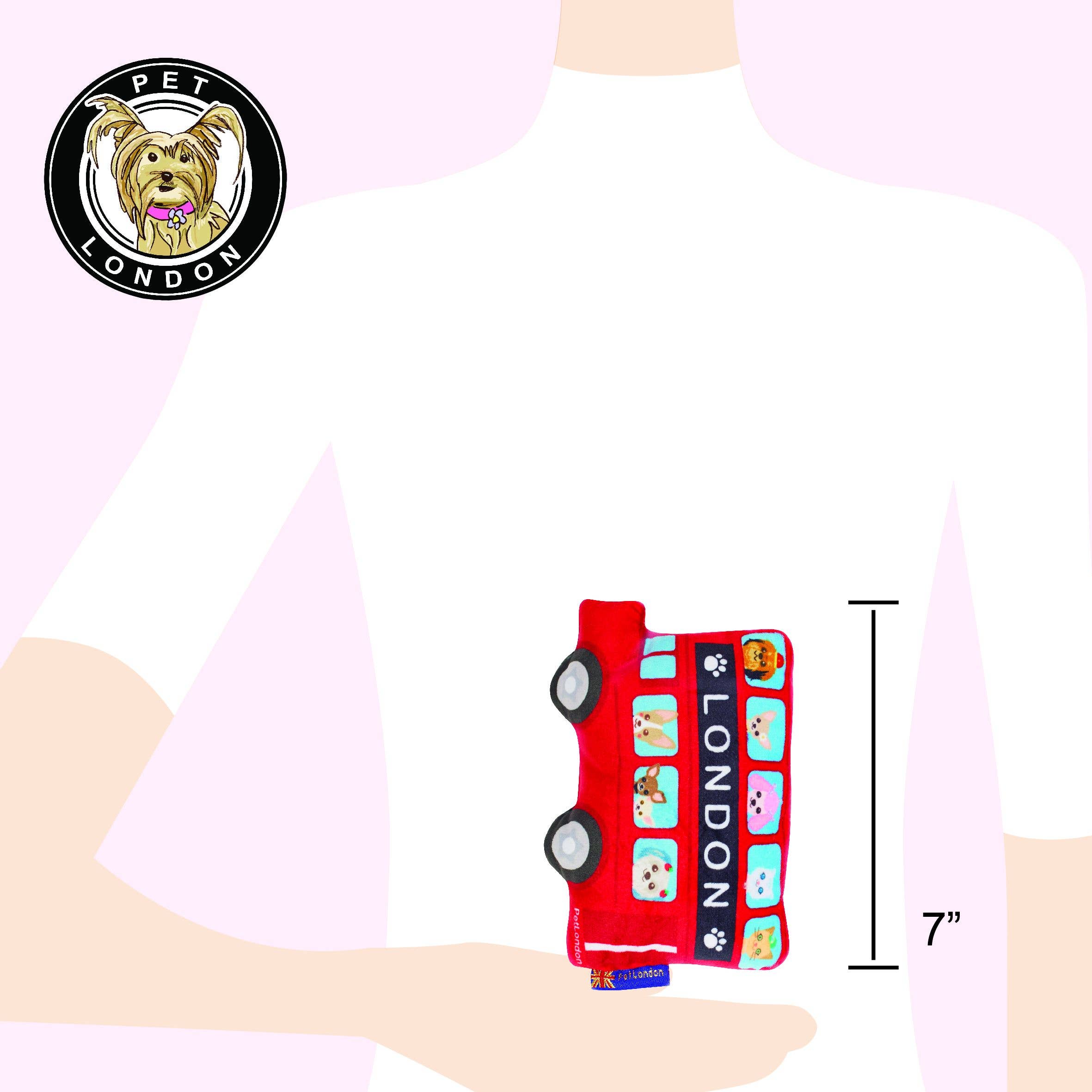 PetLondon – wholesale Pet plush toy – Dog – Mini London Bus Dog Toy4