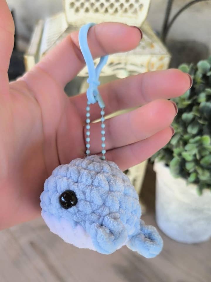 Whale keychains for wholesale by Briars Crochet Crafts
