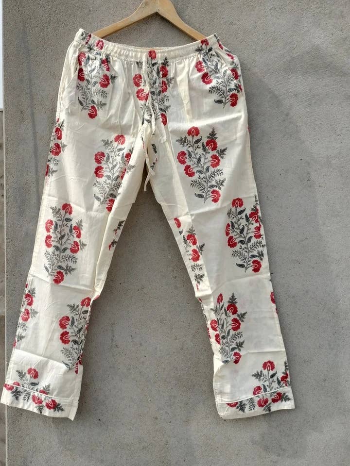 bhavnas boutique – wholesale Pyjamasset - Dam – Vuxna pyjamas blocktryckt ren bomull PJ: s nattdräkt