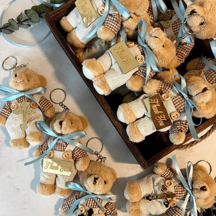 Uniq Favors - Wholesale Party gift - Custom Teddy Bear Keychain, Baby Boy Shower Favors4