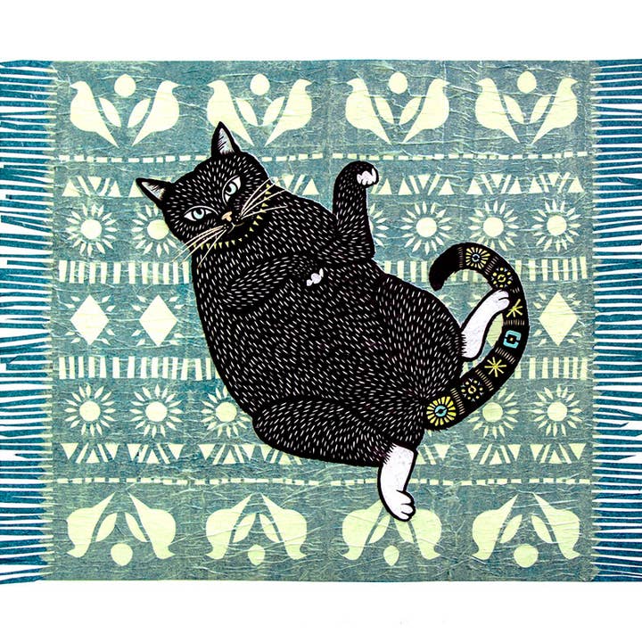 What Are You Looking At - 16 x 20 inch Cut Paper Art Print Cat Art for wholesale by Rural Pearl: Cut Paper Art by Angie Pickman