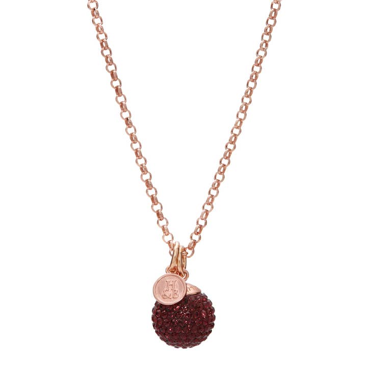 Sparkle Ball Long Necklace Pendant - Merlot for wholesale by Hillberg & Berk