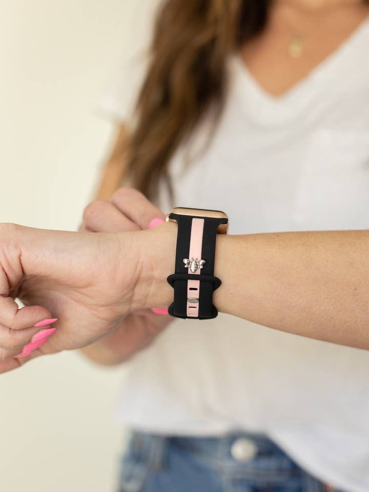 Honey Bee Me Midnight Black and Pink Apple Band for wholesale by StrawberryAvocados