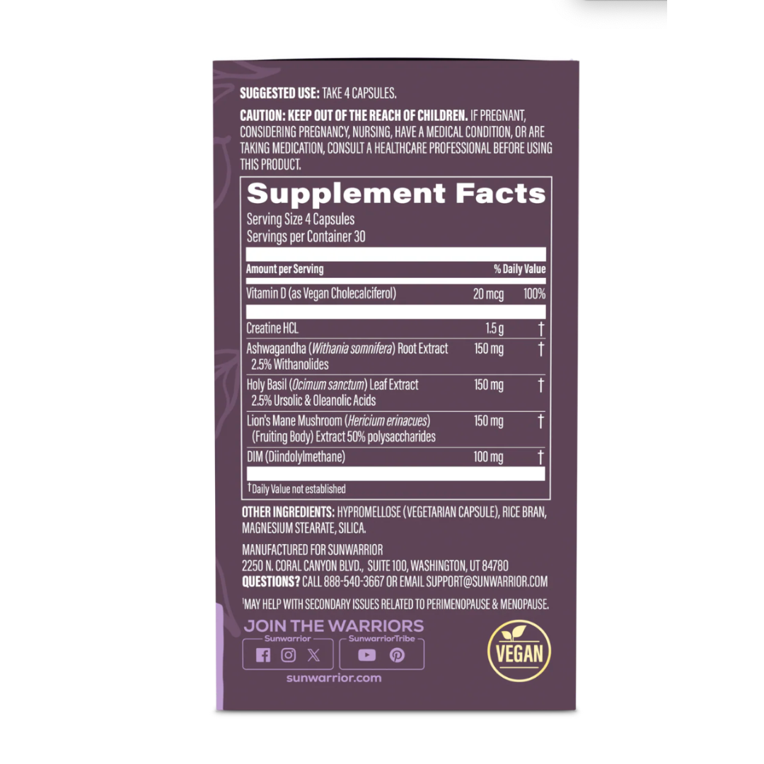 Sunwarrior - Wholesale Oral Supplement/Vitamin - Active Creatine HCL Capsules For Her 40+ - Vegan6