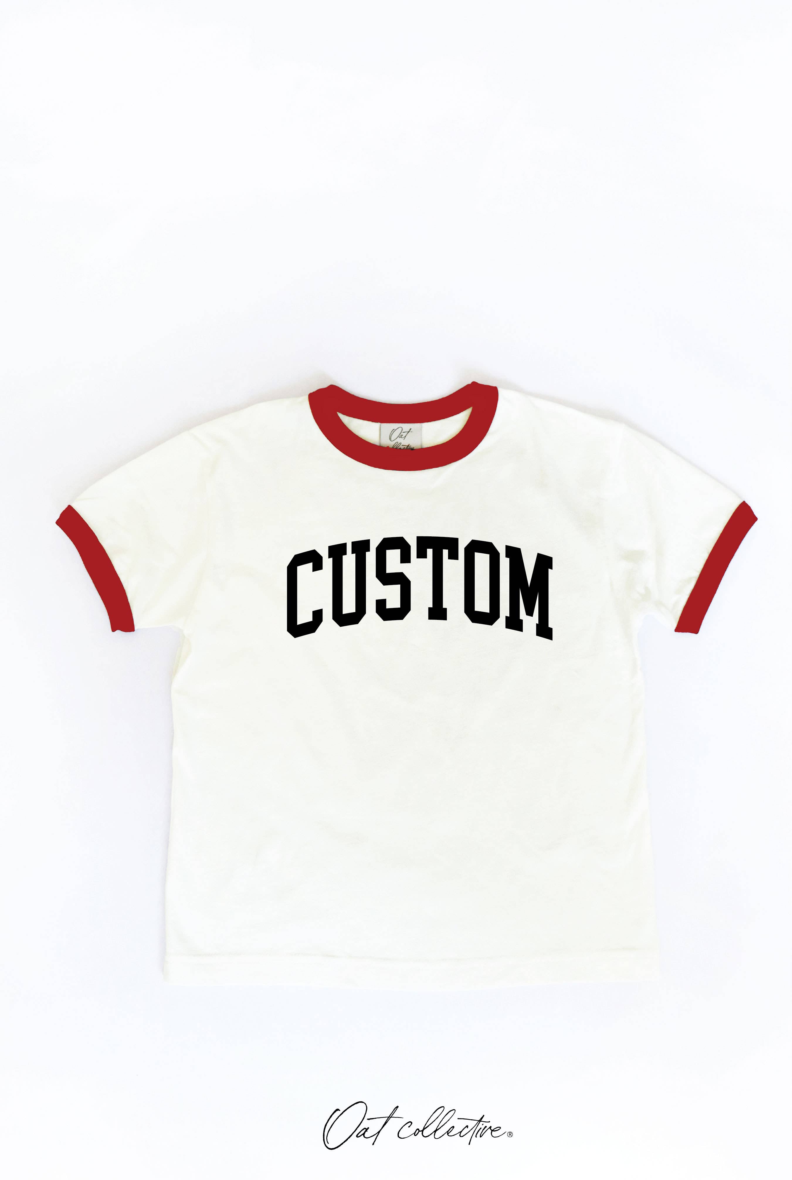 OAT COLLECTIVE - Wholesale Screen Printed T-Shirt - Kids - CUSTOM  Toddler Unisex Ringer Top2
