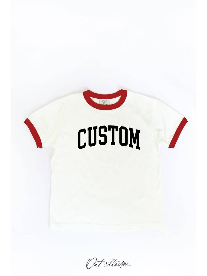OAT COLLECTIVE - Wholesale Screen Printed T-Shirt - Kids - CUSTOM Toddler Unisex Ringer Top2